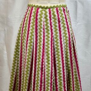 new Lafayette 148 skirt size 6 apple green pink white full pleated